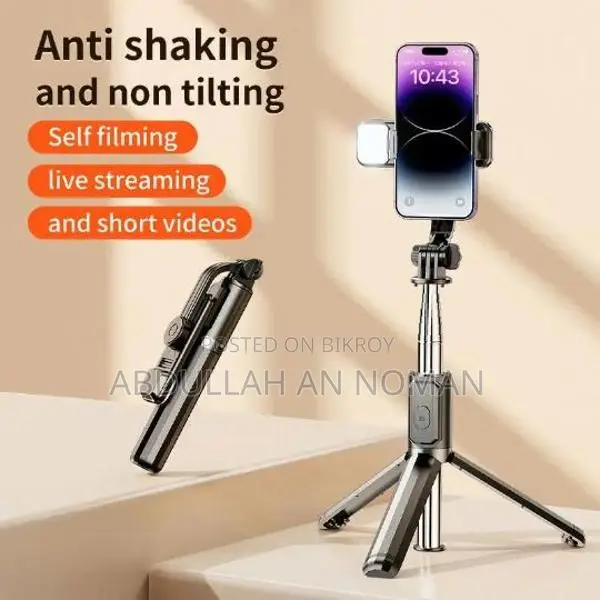 Q07 4-in-1 Selfie Stick: Tripod, Remote, Light