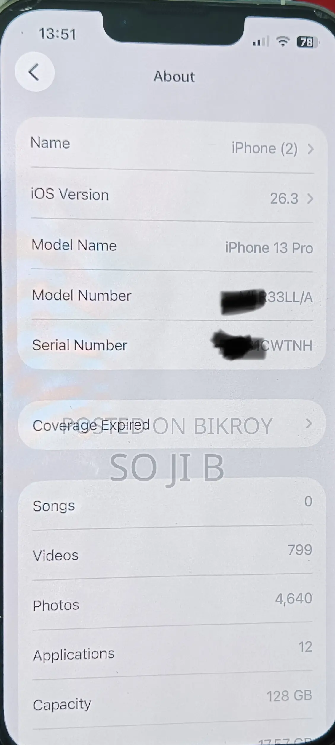 Apple iPhone 13 Pro full freah (Used)
