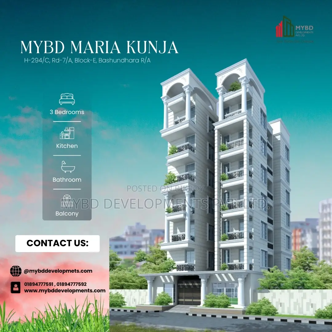 1555 Sqft Flat Near Bashundhara Evercare Hospital!!
