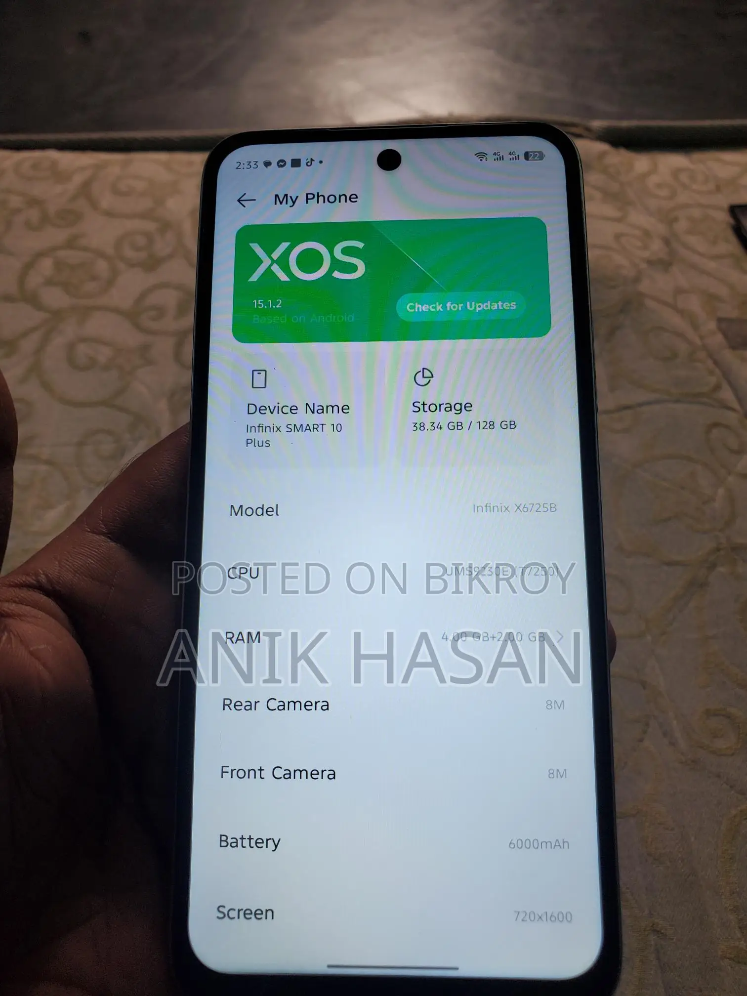 Infinix Smart 10 plus 4+4/128 (Used)
