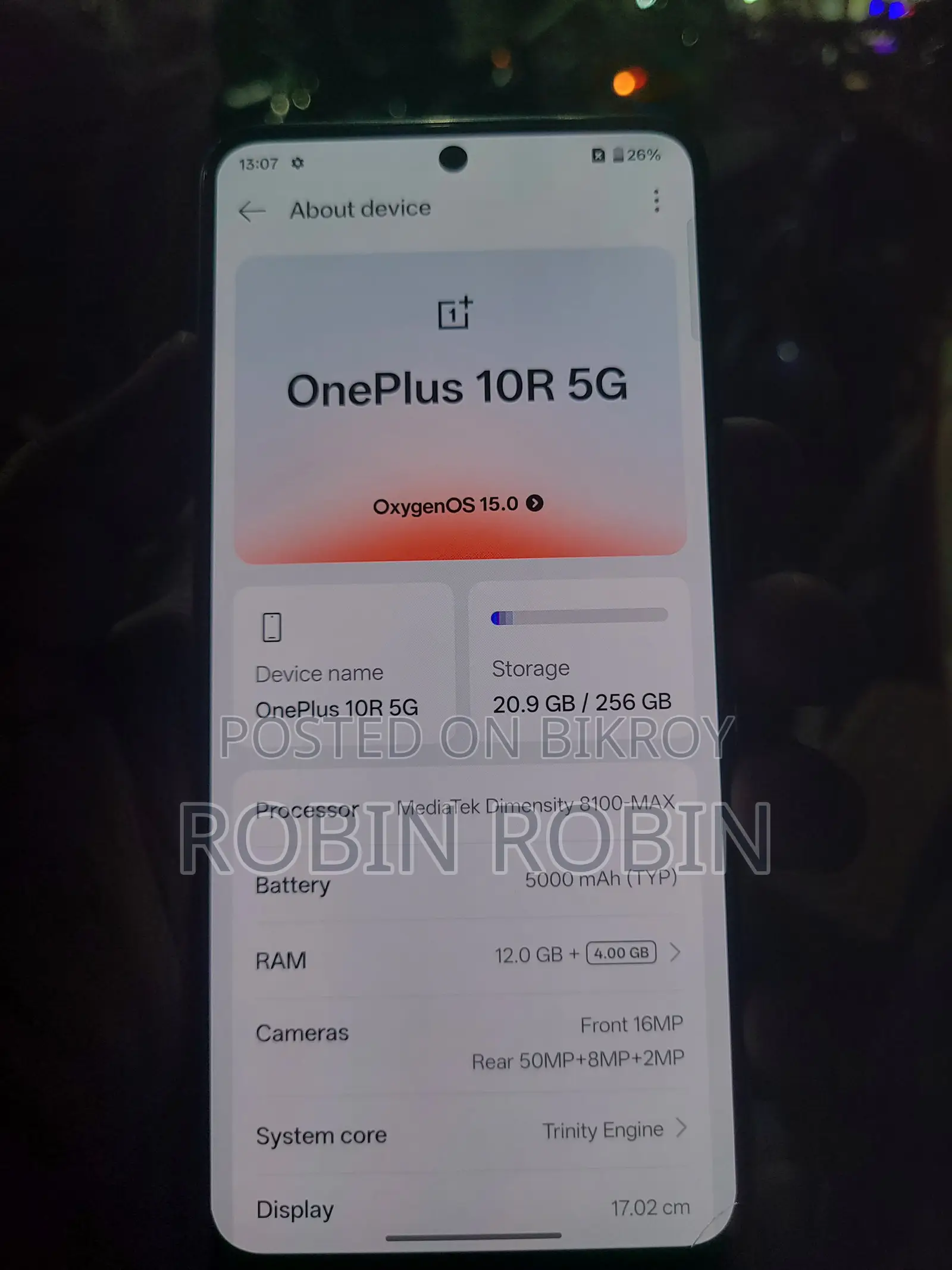 OnePlus 10R 12GB RAM / 256GB Storage (Used)
