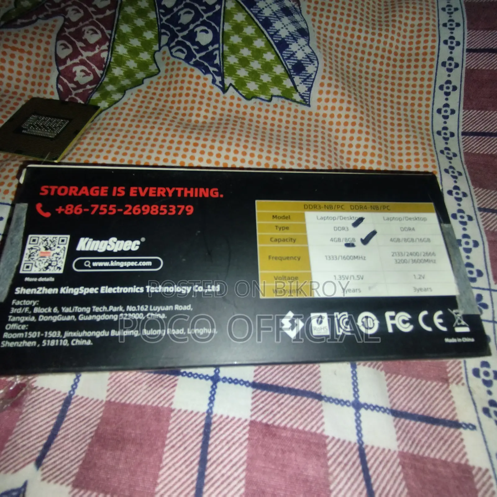 Kingspec 8gb DDR3 with Freeee I5 Unlocked Processor