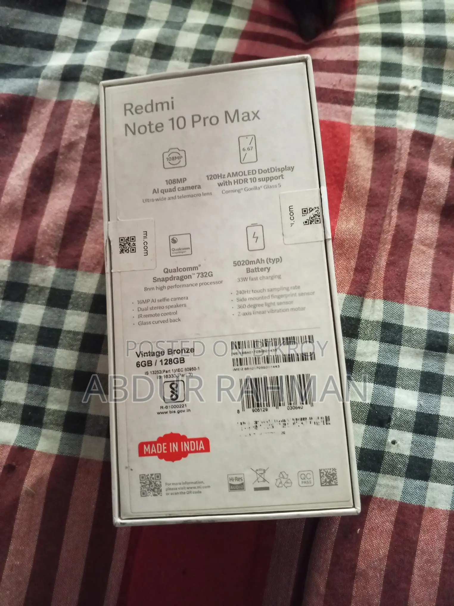 Xiaomi Redmi Note 10 Pro Max 2022 (Used)