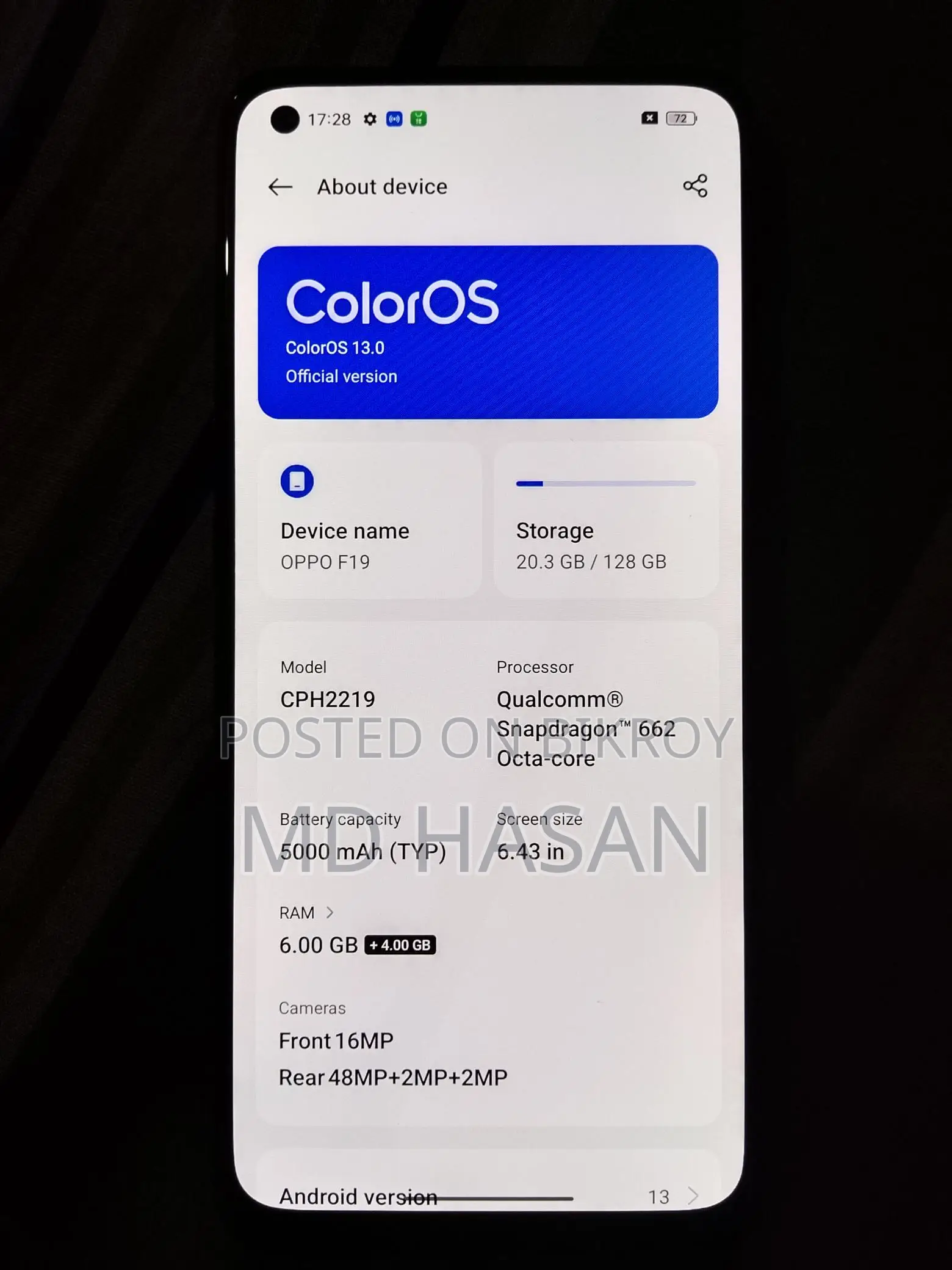 OPPO F19 (6/128) (Used)