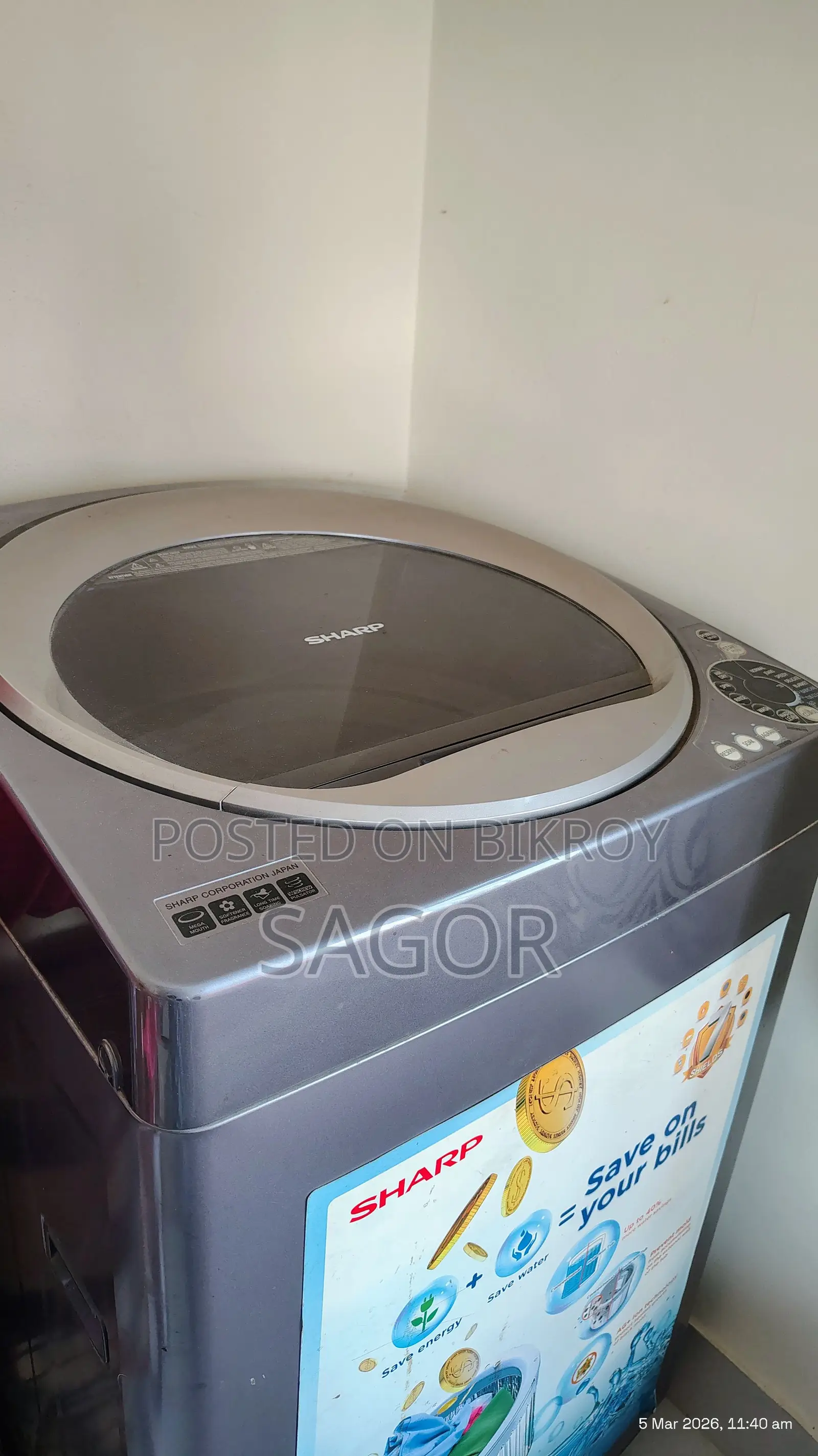 Sharp ES-S105DS 10.5kg Fully Automatic Washing Machine