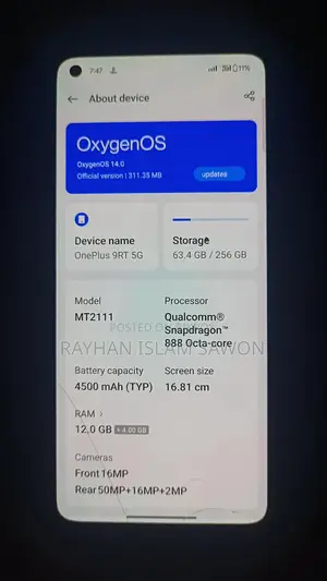 OnePlus 9RT Full ok (Used)