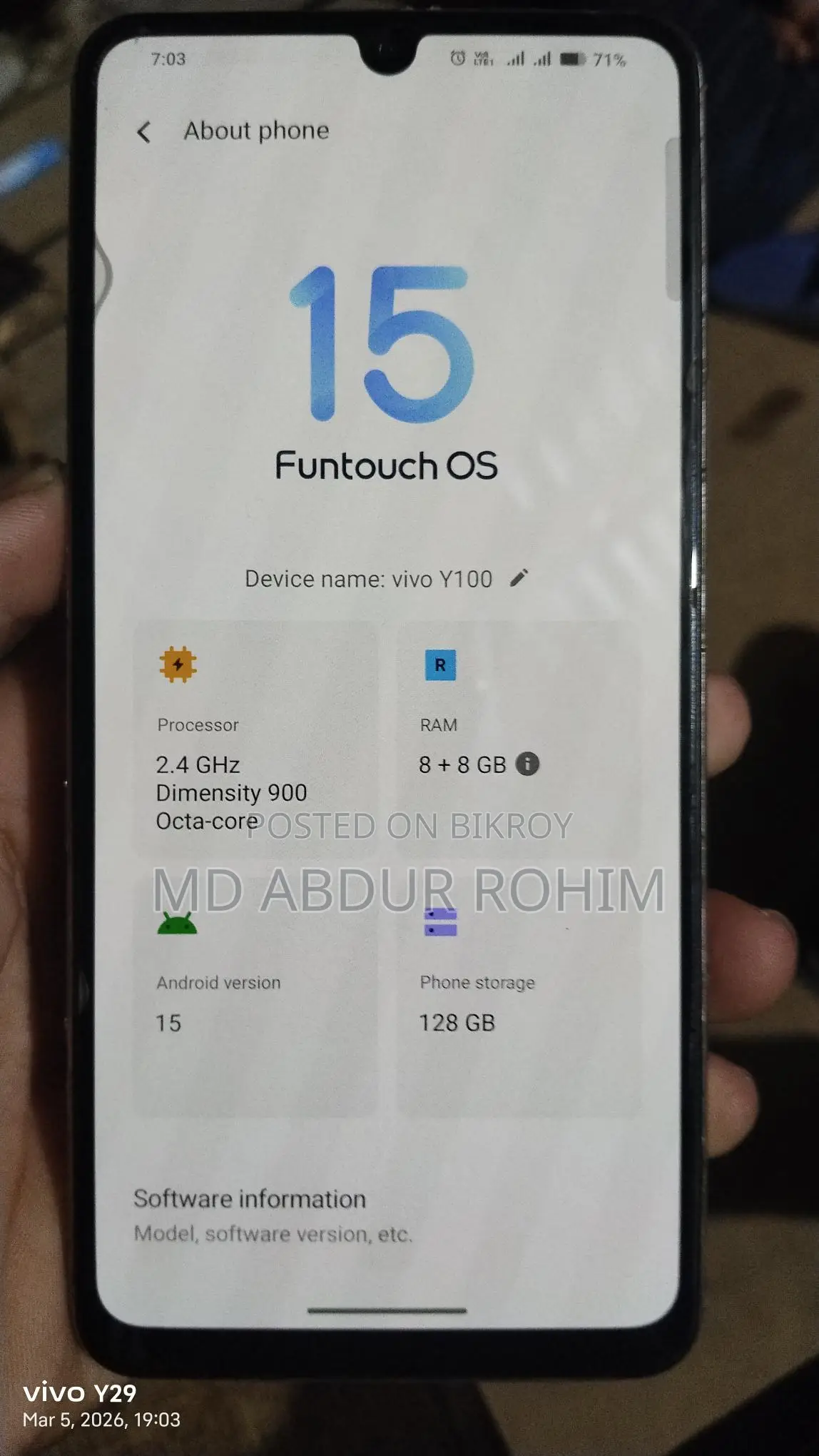 Vivo y100 (Used)