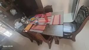 6-Chair Glass Top Dining Table