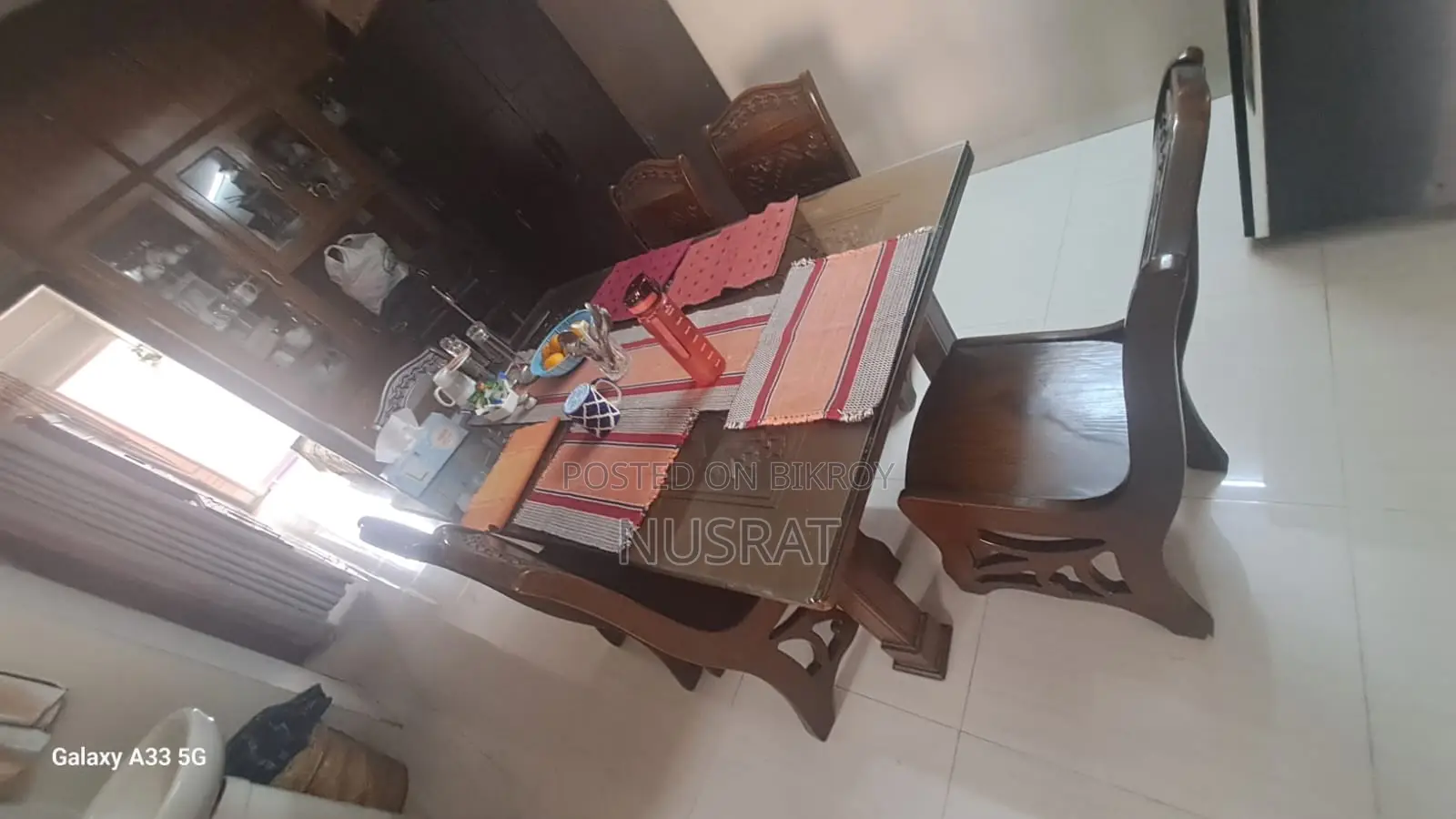 6-Chair Glass Top Dining Table