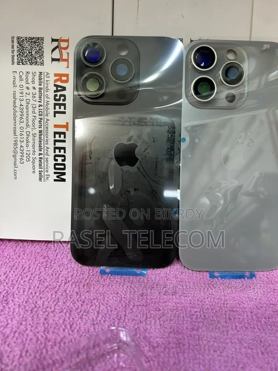iPhone 16 Pro অরিজিনাল ব্যাক গ্লাস / প্যানেল (গোল্ড, হোয়াইট, ব্ল্যাক)