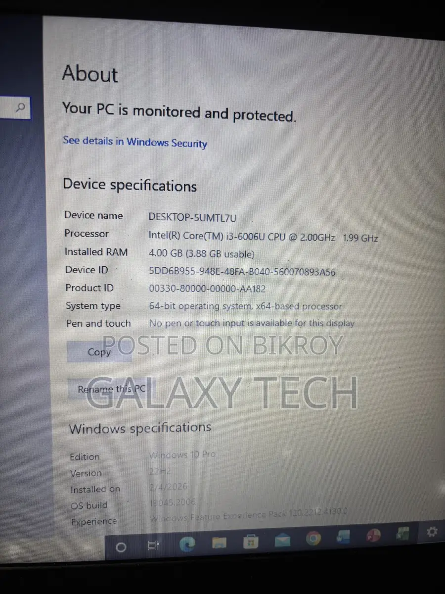 Lenovo Ideapad 320 i3 6th gen 4GB/128GB SSD 15.6" Display