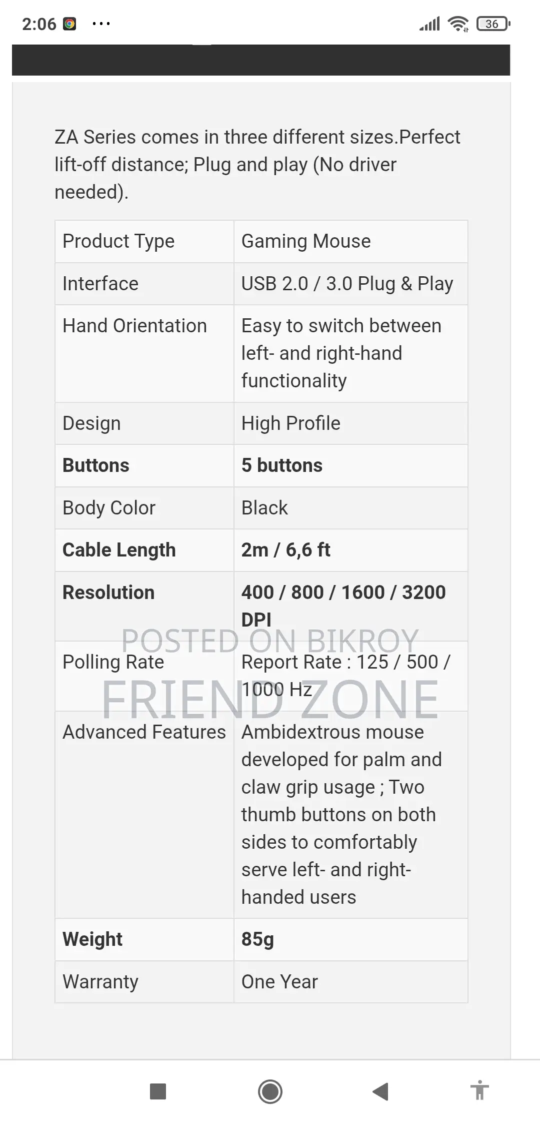 Benq ZA11 Gaming Mouse