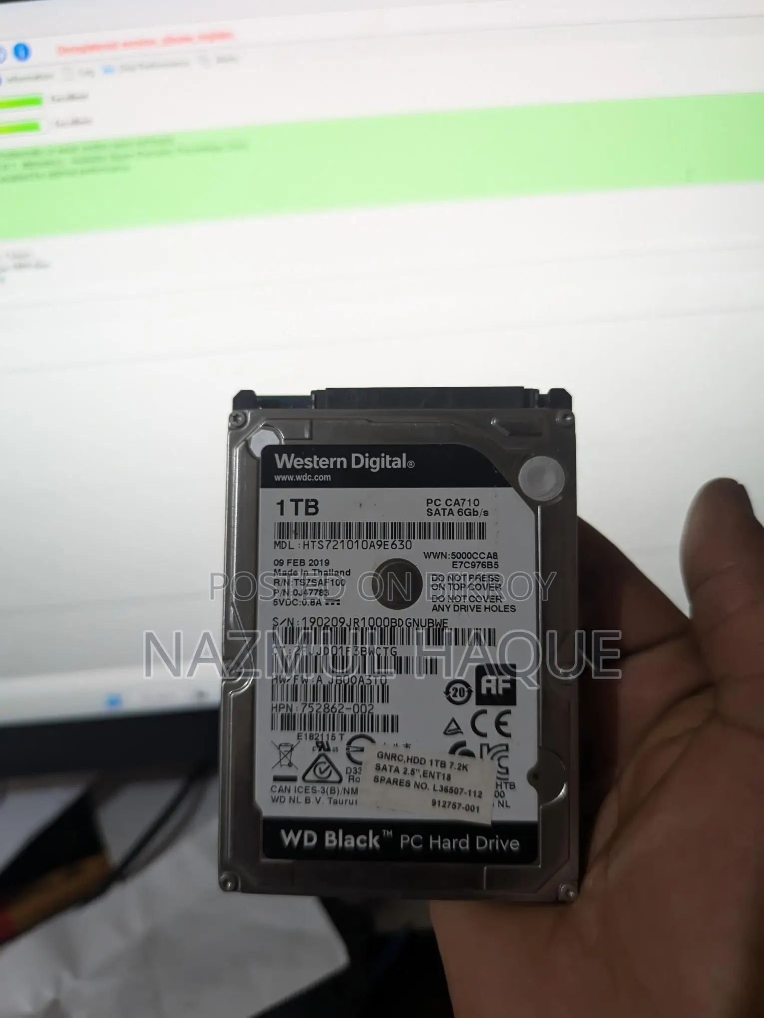 1tb Hdd, 100% Health, Urgent