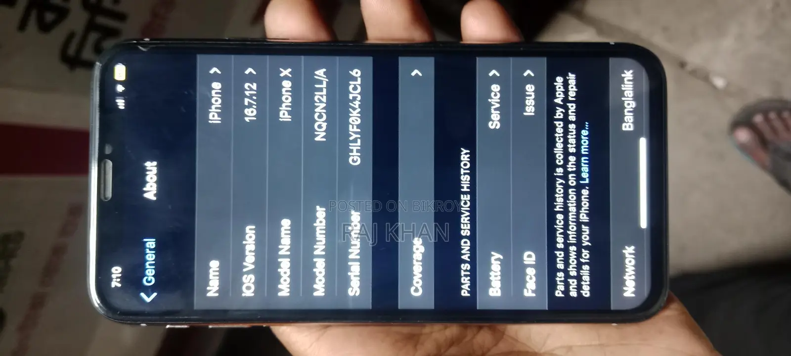 Apple iPhone X . (Used)