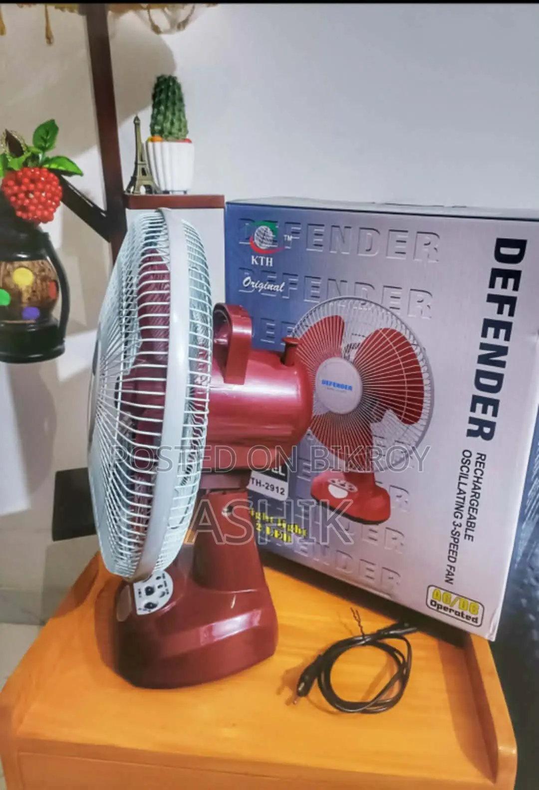 Original Defender 12-Inch Rechargeable Fan