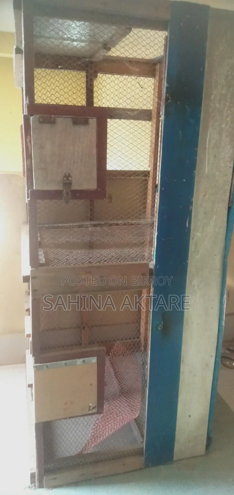 A two-cage pigeon coop for sale