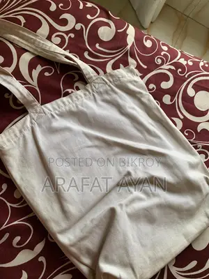 Used Tote Bag With Crochet Work