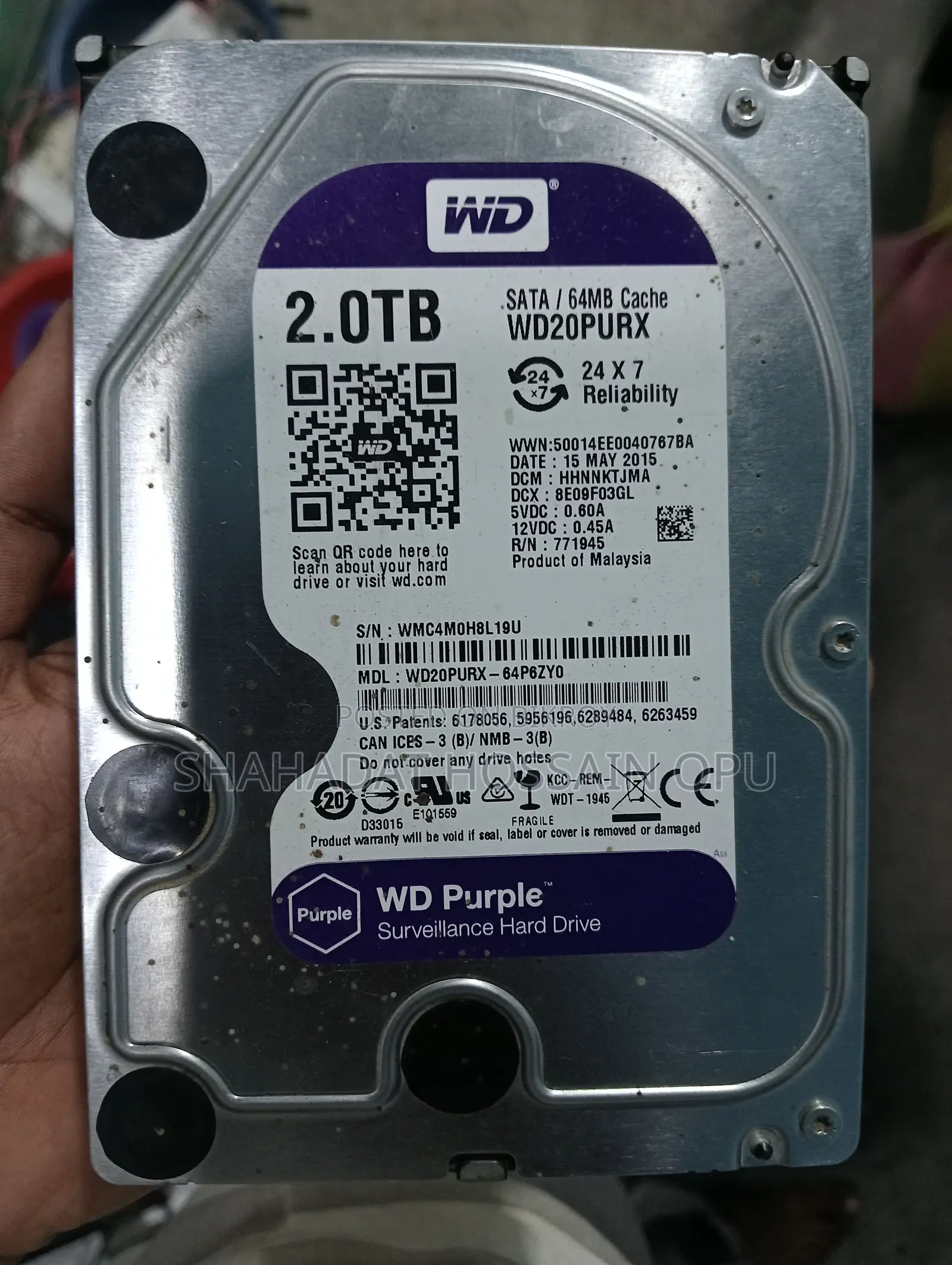 Western Digital 2TB 3.5" Purple Surveillance HDD