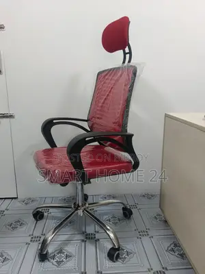 Premium Mesh Office Chair – Stylish Red Design with Metal Base
