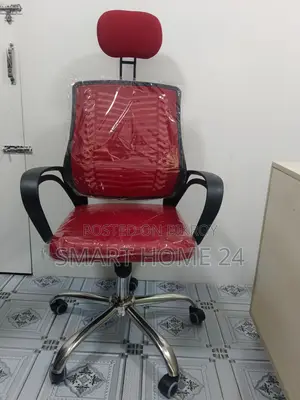 Premium Mesh Office Chair – Stylish Red Design with Metal Base