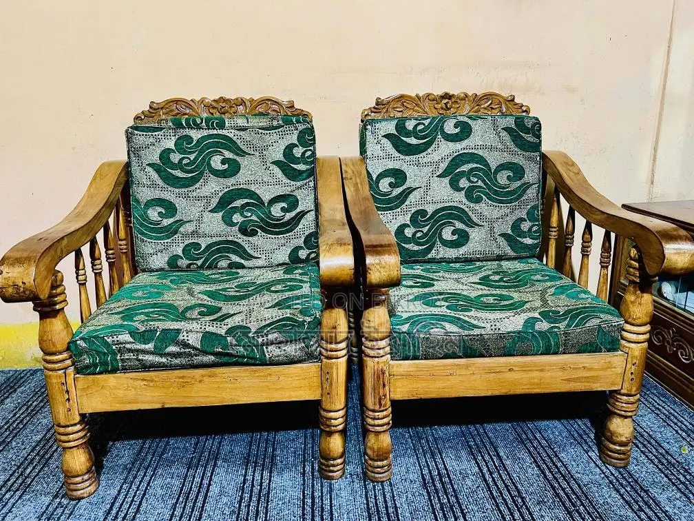 Teak Wood Sofa 2 Piece – Strong Wood, Good Condition
