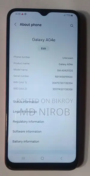 Samsung Galaxy A04e . (Used)