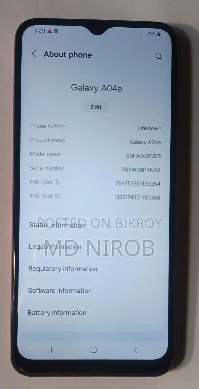 Samsung Galaxy A04e . (Used)