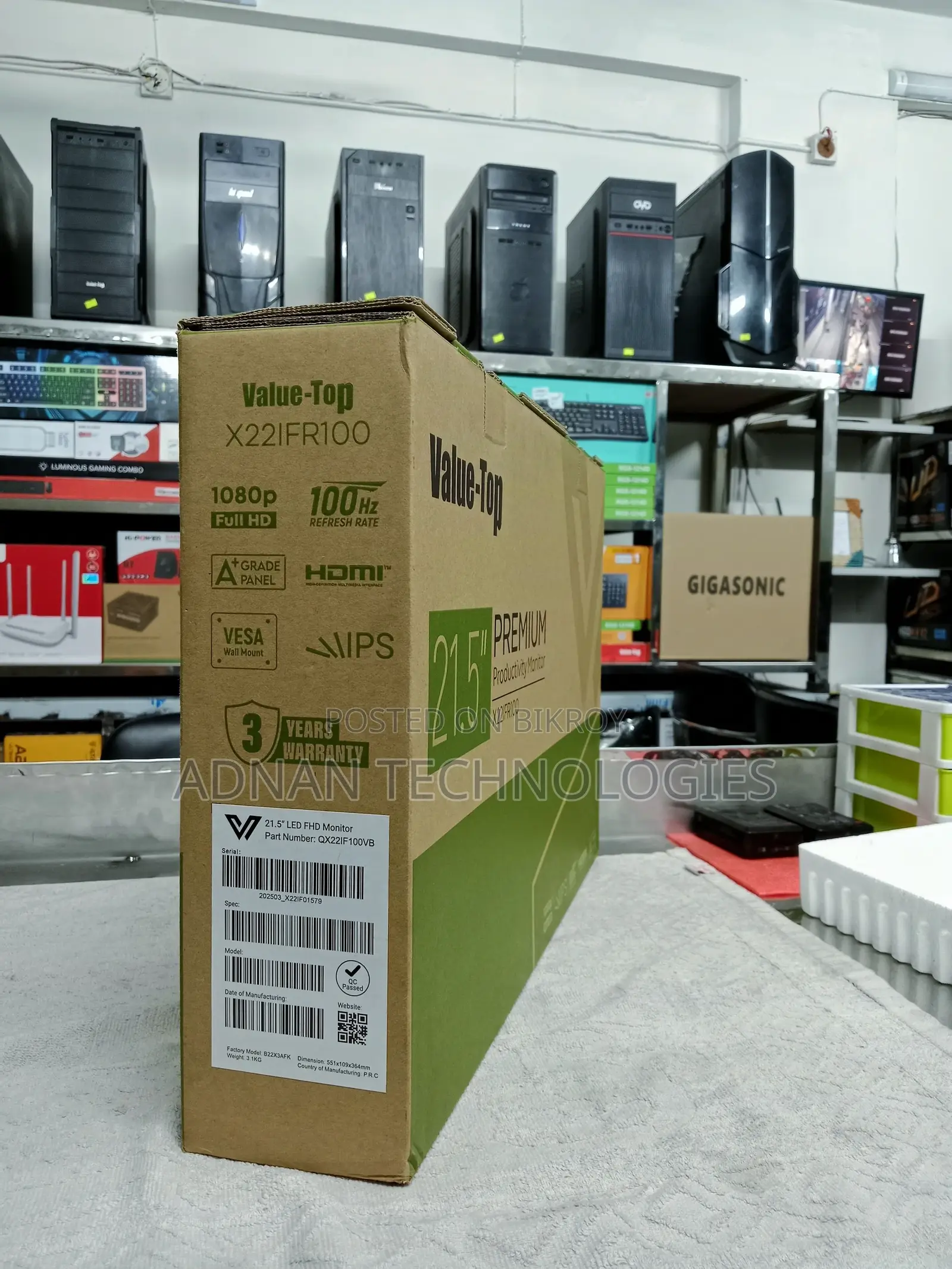 New Monitor – 22″ Borderless Full HD IPS | 100Hz HDMI Display