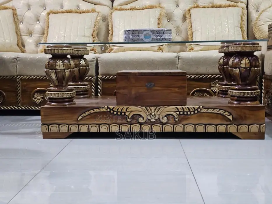 Premium Teak Wood Sofa Set and Tea Table