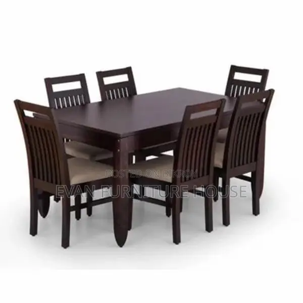 Processed Wood 6-Chair Dining Table
