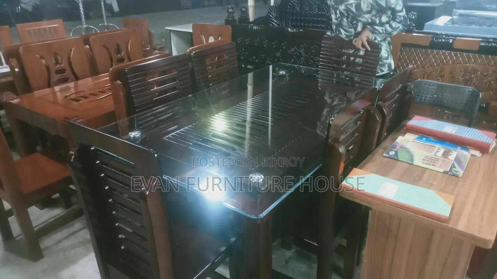 Processed Wood 6-Chair Dining Table