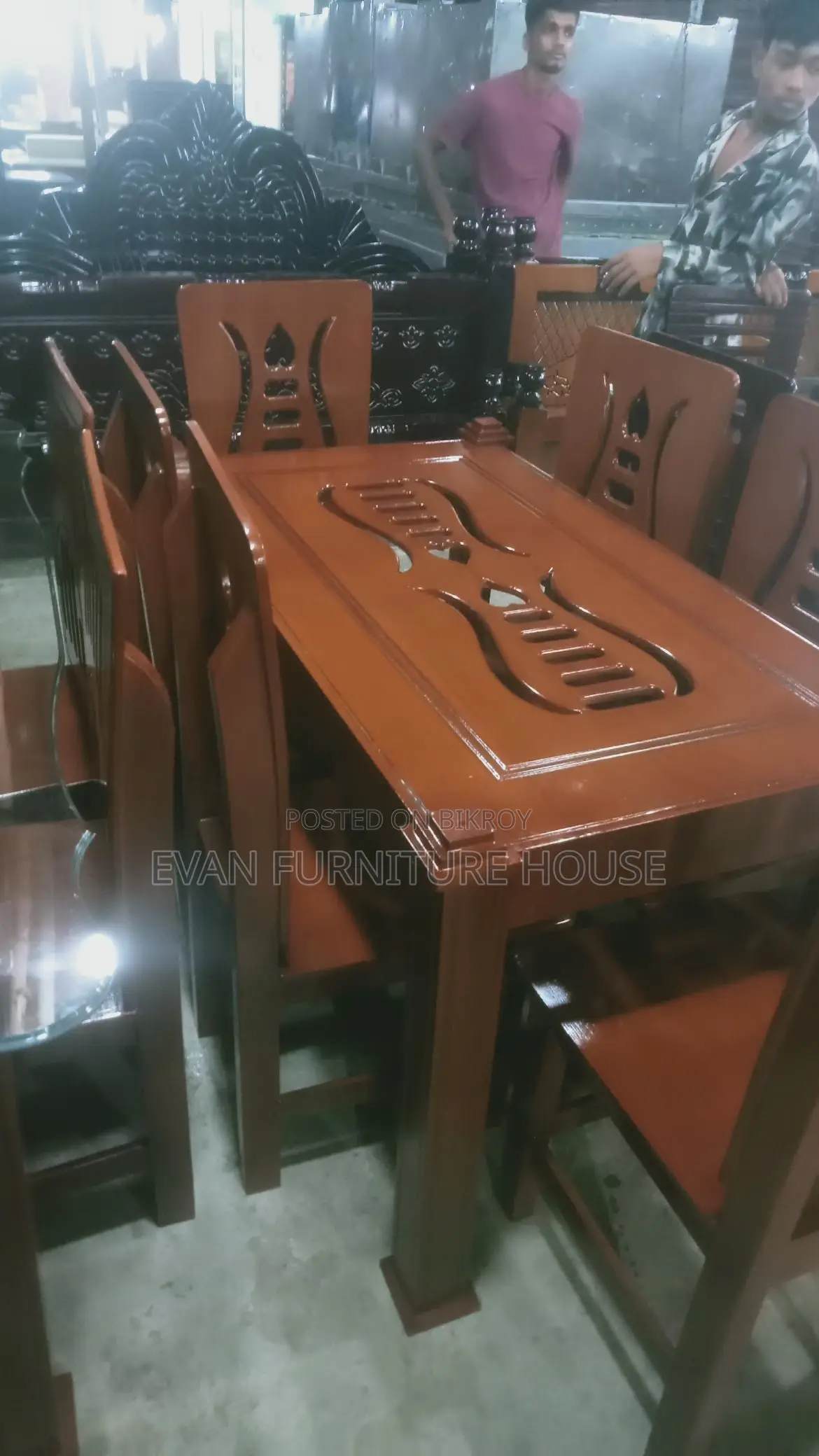 Processed Wood 6-Chair Dining Table