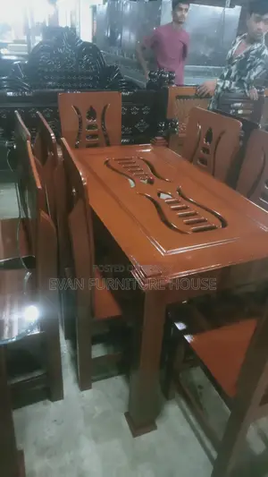 Processed Wood 6-Chair Dining Table