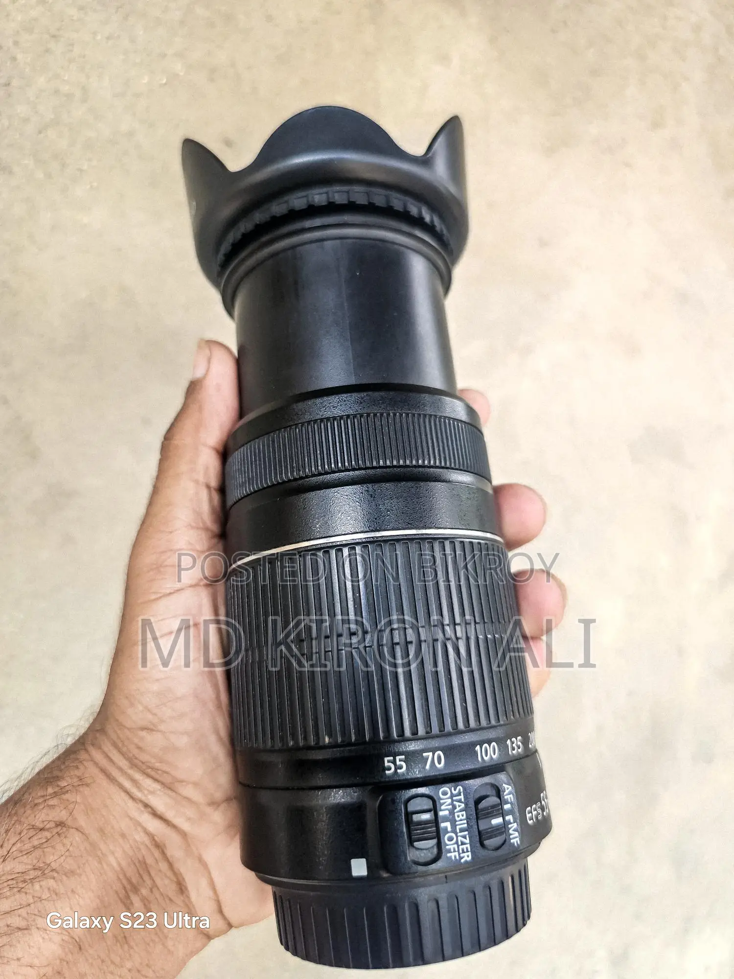 Canon 600D With 55-250mm Telephoto Zoom Lens
