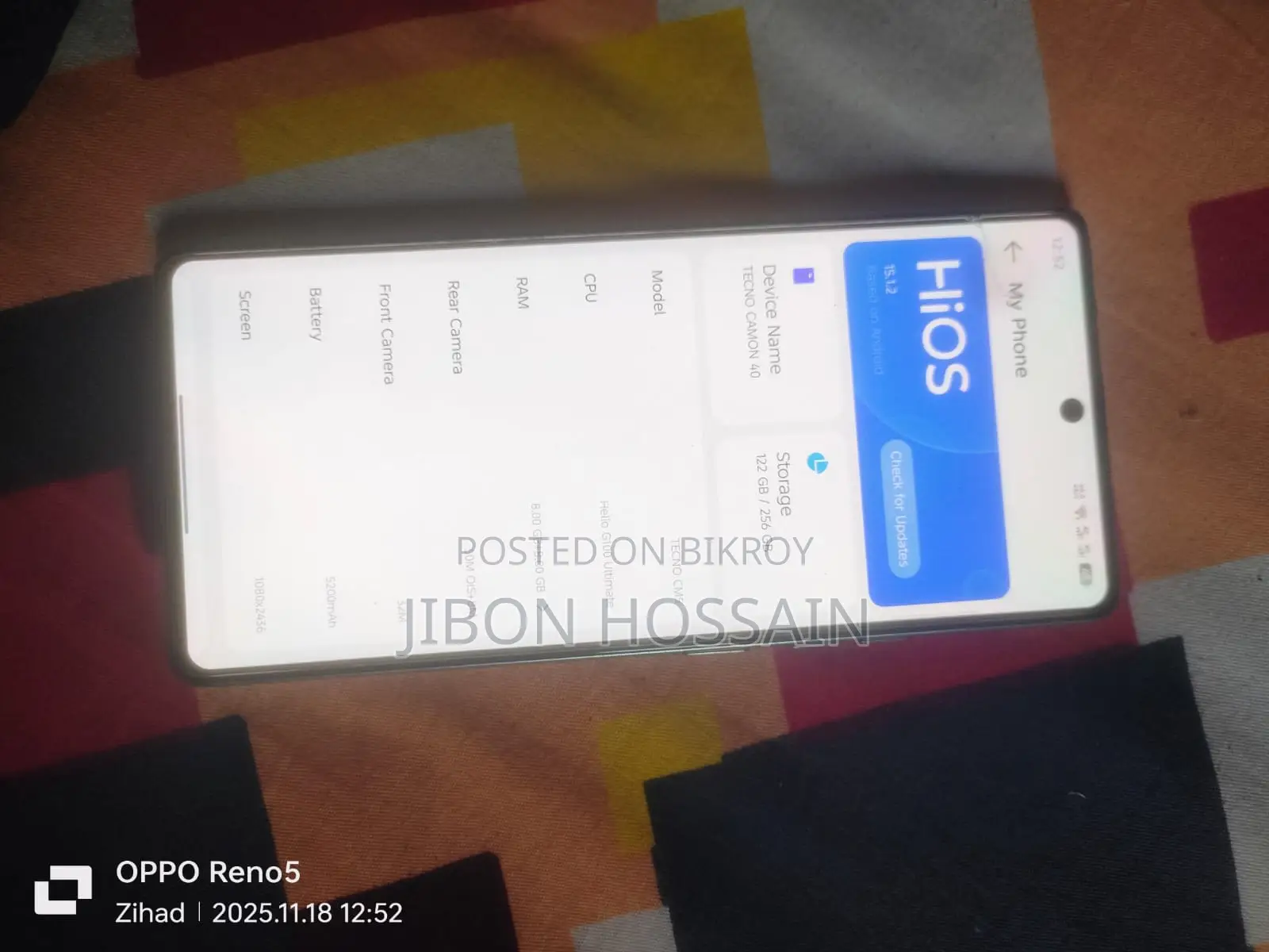Tecno cemon 40 8/256 (Used)