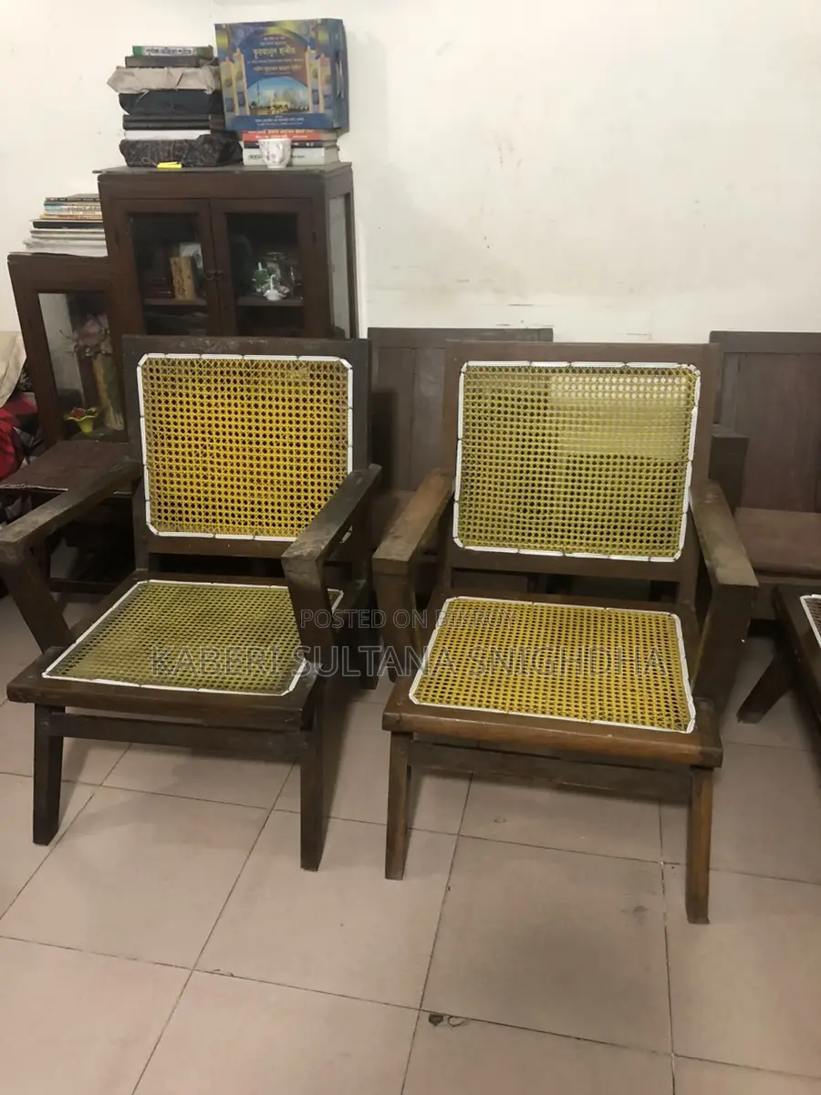 Antique Wooden Frame & Plastic Weaving Sofas