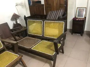 Antique Wooden Frame & Plastic Weaving Sofas