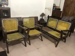 Antique Wooden Frame & Plastic Weaving Sofas
