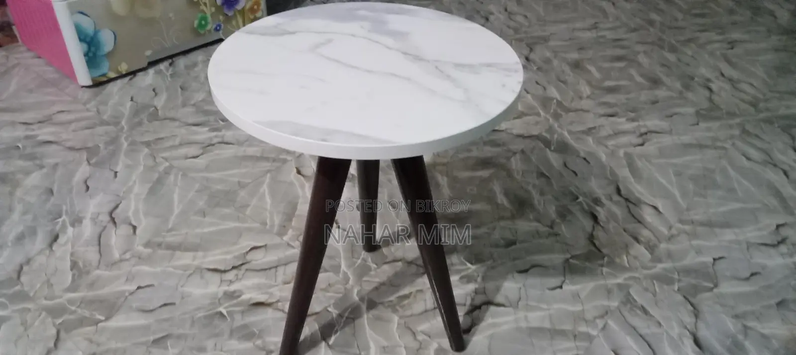 Table for Sale: Mahogany Wood Legs and Marble Top