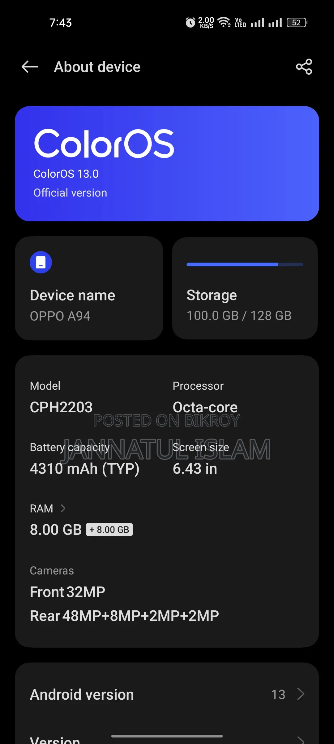OPPO A95 (Used)