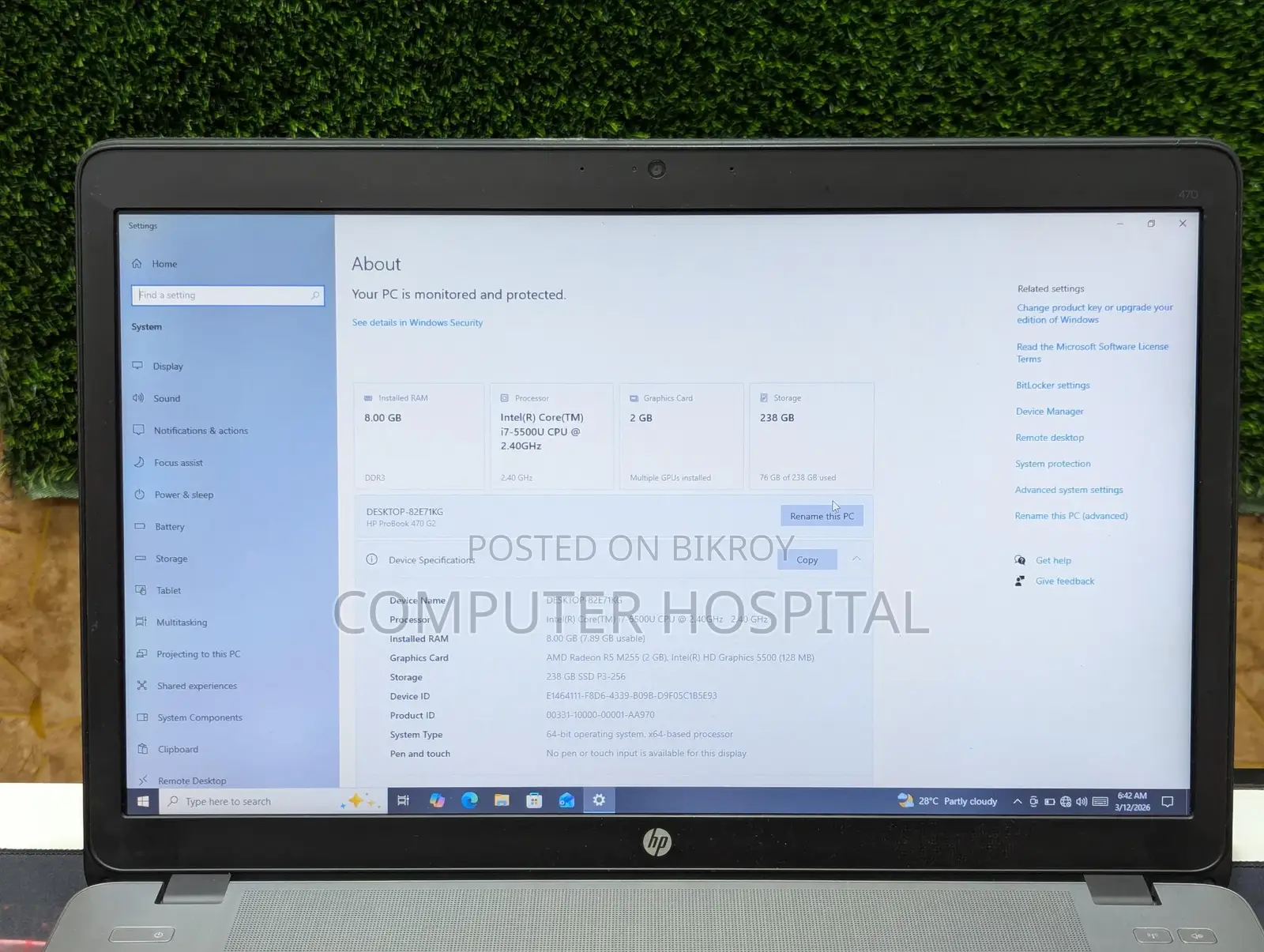 Eid Offer: HP ProBook 470 G2 | Core i7 5th Gen | 8GB RAM | 256GB SSD