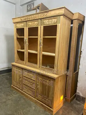 3-Door Teak Wood Showcase