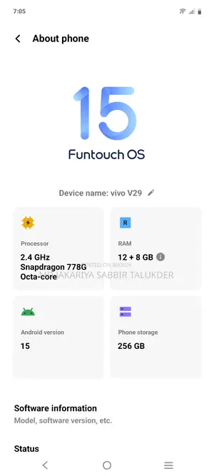 Vivo V29 5G fresh Condition (Used)