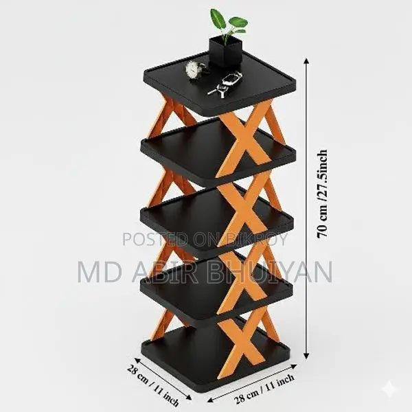 5 Layer Multifunctional Black Shoe Organizer Rack