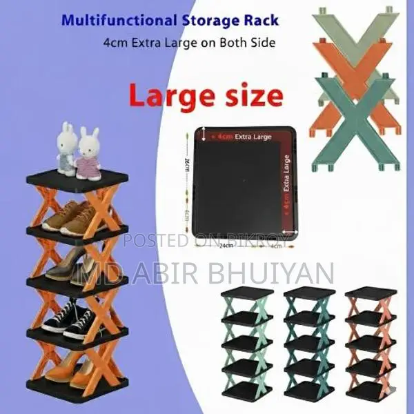 5 Layer Multifunctional Black Shoe Organizer Rack