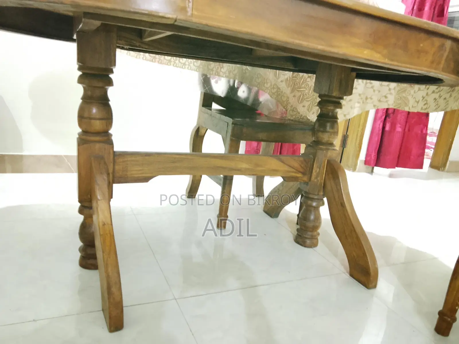 Teak Wood Dining Table Set - Durable and Strong 4-Chair Set