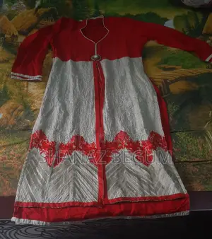 Cotton 2-Piece Embroidered Red One-Piece