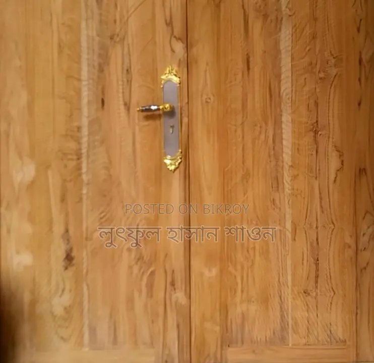 Double Door / Two-Panel Teak Wood Main Door