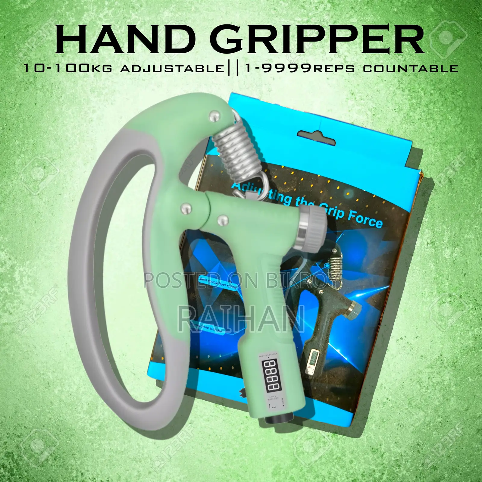 10-100kg adjustable | 1-9999 reps countable | Hand gripper