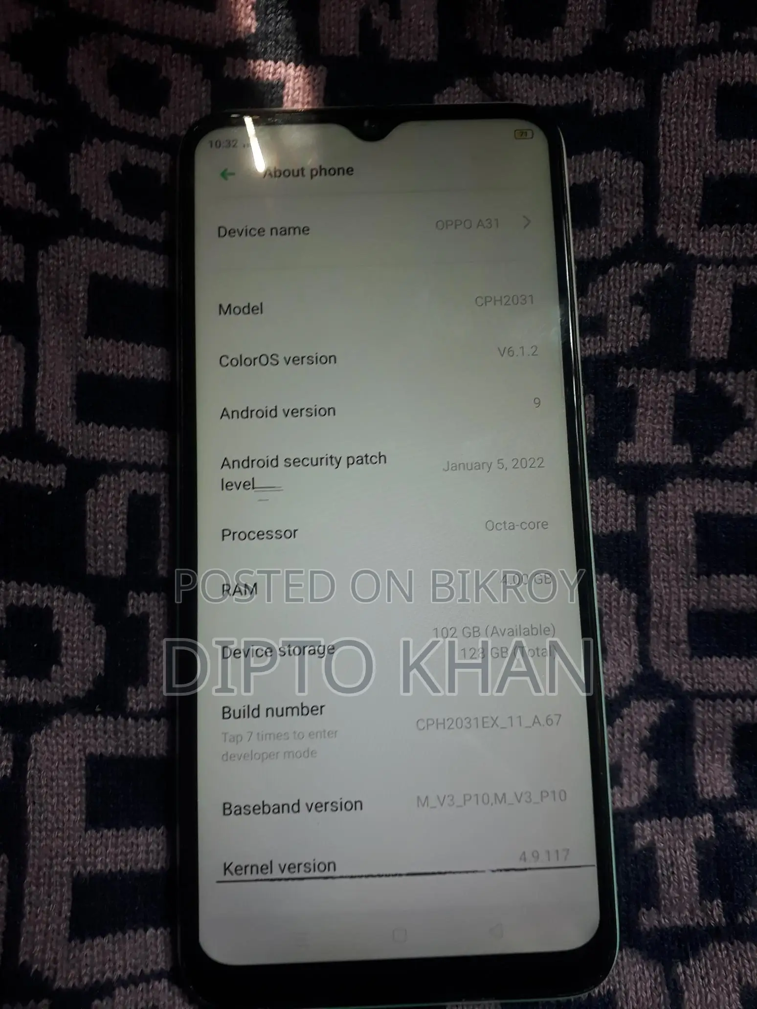 OPPO A31 . (Used)